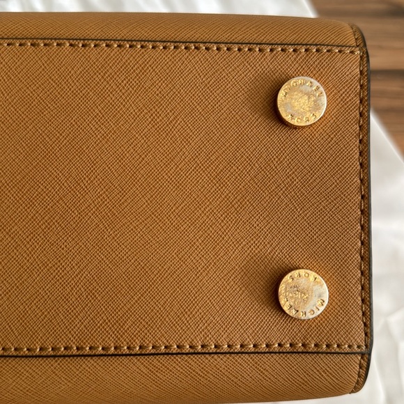 Michael Michael Kors Selma Peanut Medium TZ Satchel Saffiano Leather Handbag - Picture 10 of 10